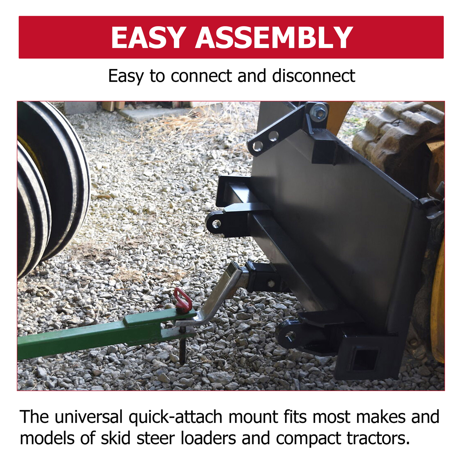 3-Point Attachment Adapter Skid Steer Trailer Hitch Front Tractor Loader Case