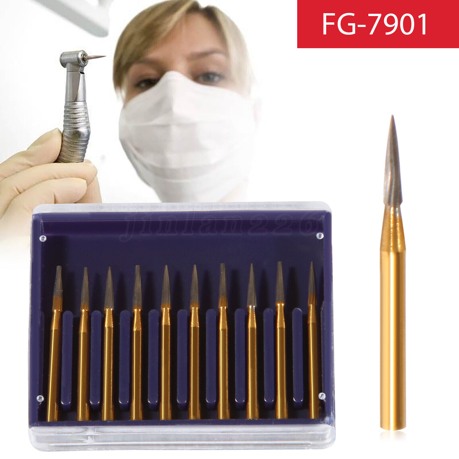 Dental Tungsten Carbide Burs Trimming & Finishing & Polishing Flame FG 7901