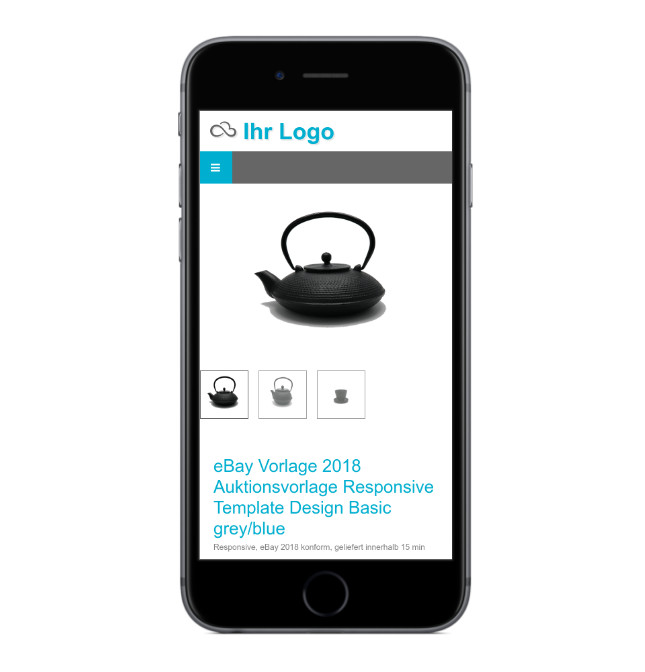 eBay Vorlage NEU Auktionsvorlage Responsive Easy-Template Design grey/blue