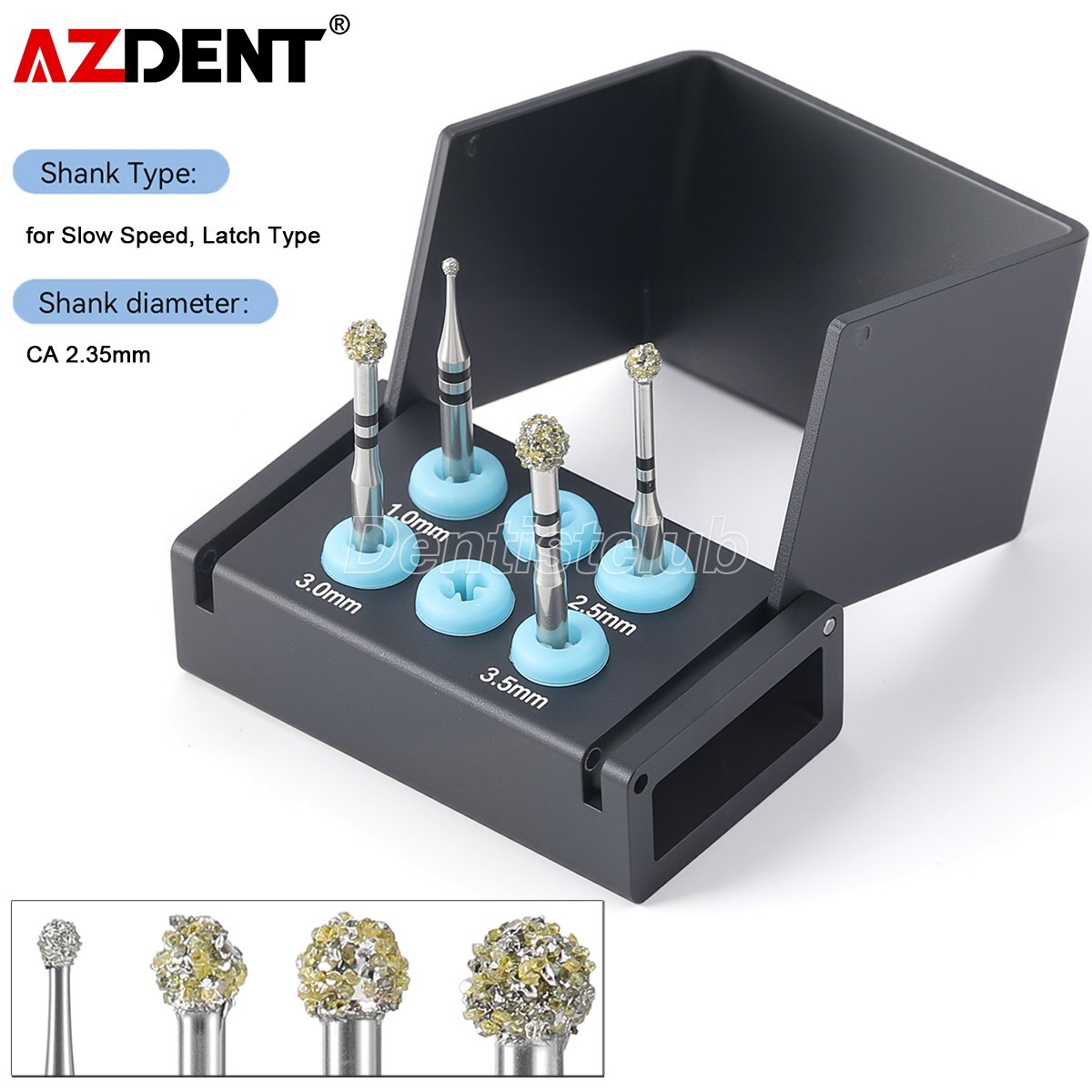 4Pcs Dental Degranulation Burs Osseous Debridement Soft Tissue Removal Diamond