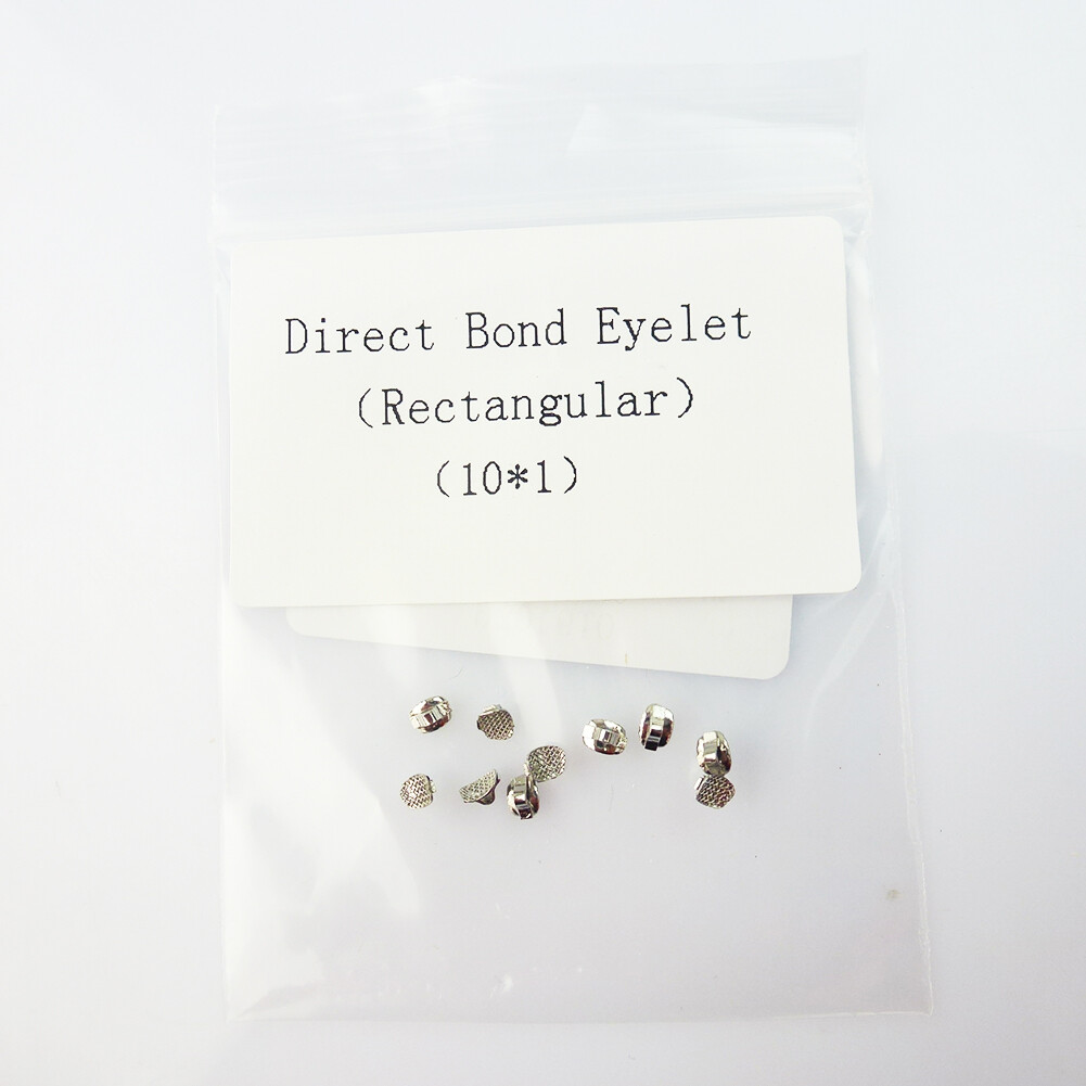 10PCS Orthodontic Lingual buttons Round/Rectangle Direct Bond Eyelets mesh base