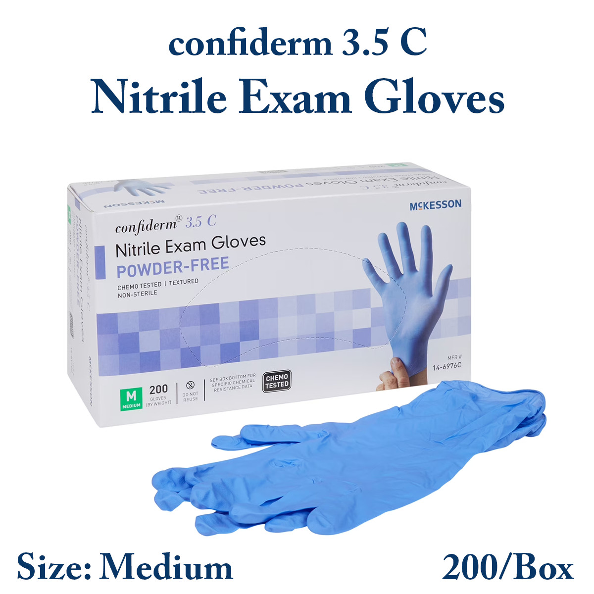 1x Nitrile Exam Gloves Powder-Free – Medium size (McKesson)