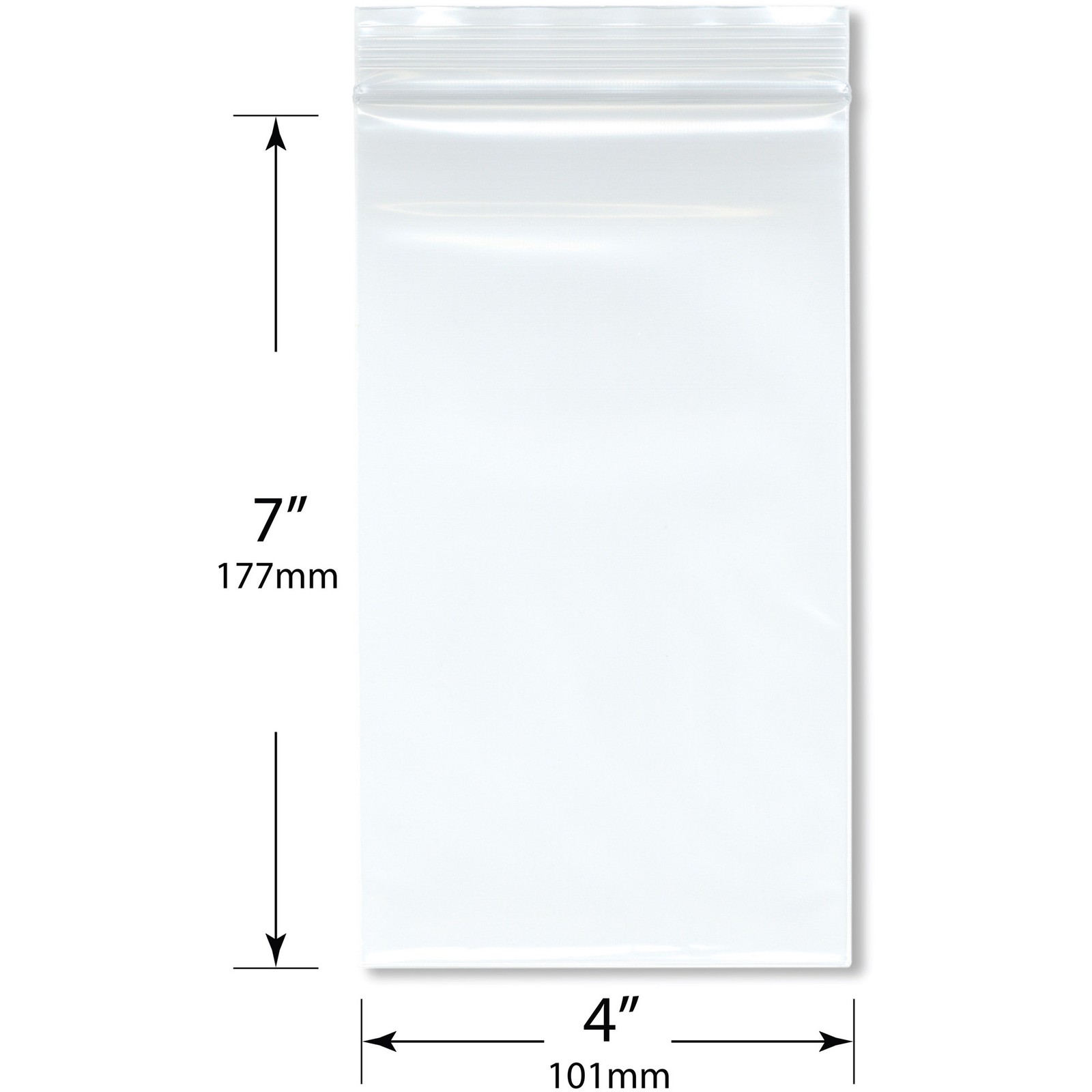 Plymor 4″ x 7″, 4 Mil Heavy Duty Zipper Reclosable Plastic Bags