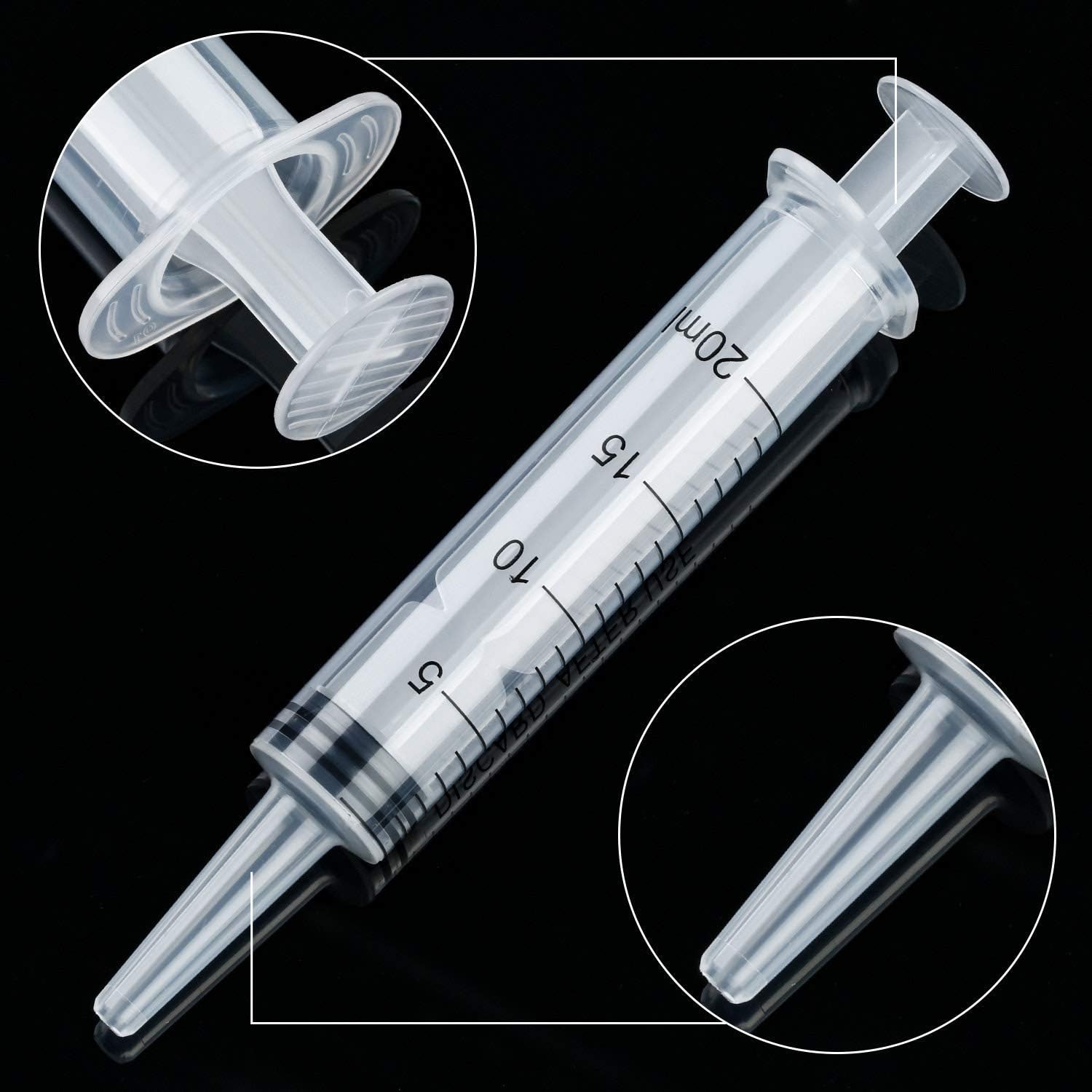 Large Plastic Syringe with Tube, 20ml 13inch Tubing 4pcs