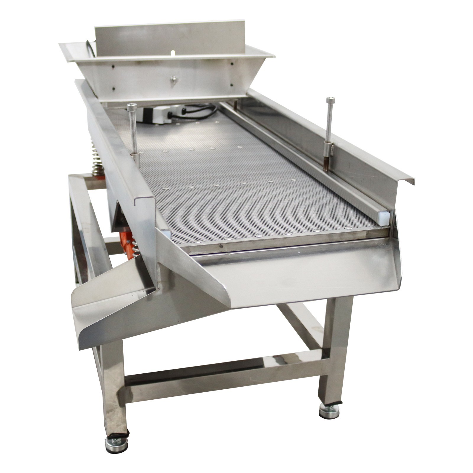 110V Linear Vibrating Screen Stainless Steel 3mm Hole 3000RPM Dual Motor
