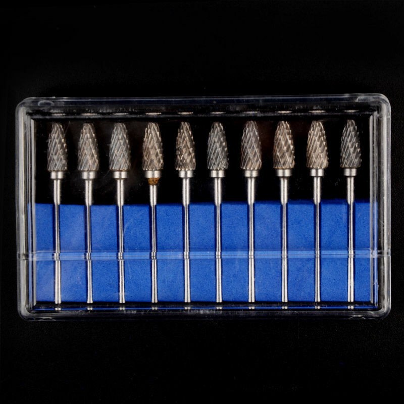 10 Pcs Dental Tungsten Carbide Steel Burs Acrylic Coarse Cutters 2.35mm L4 F6