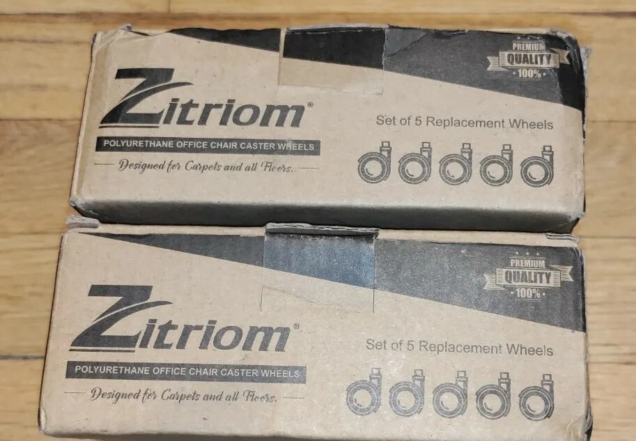 5 Pack of ZITRIOM OFFICE CHAIR CASTER WHEELS 11mm (7/16″) BLACK