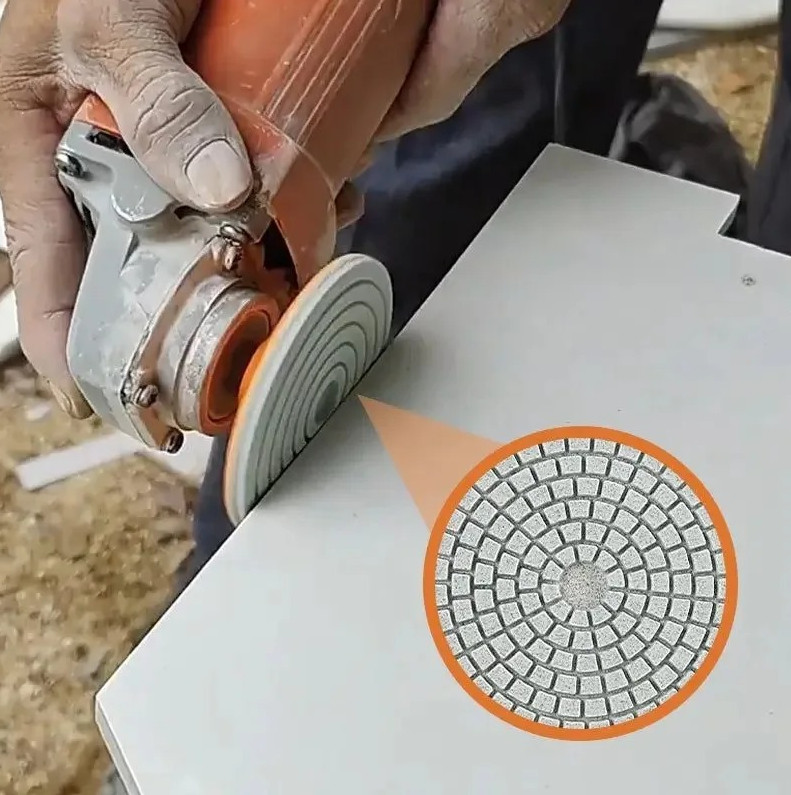 1Pc 80mm Diamond Polishing Disc Angle Grinder Tile Stone Chamfer Wheel