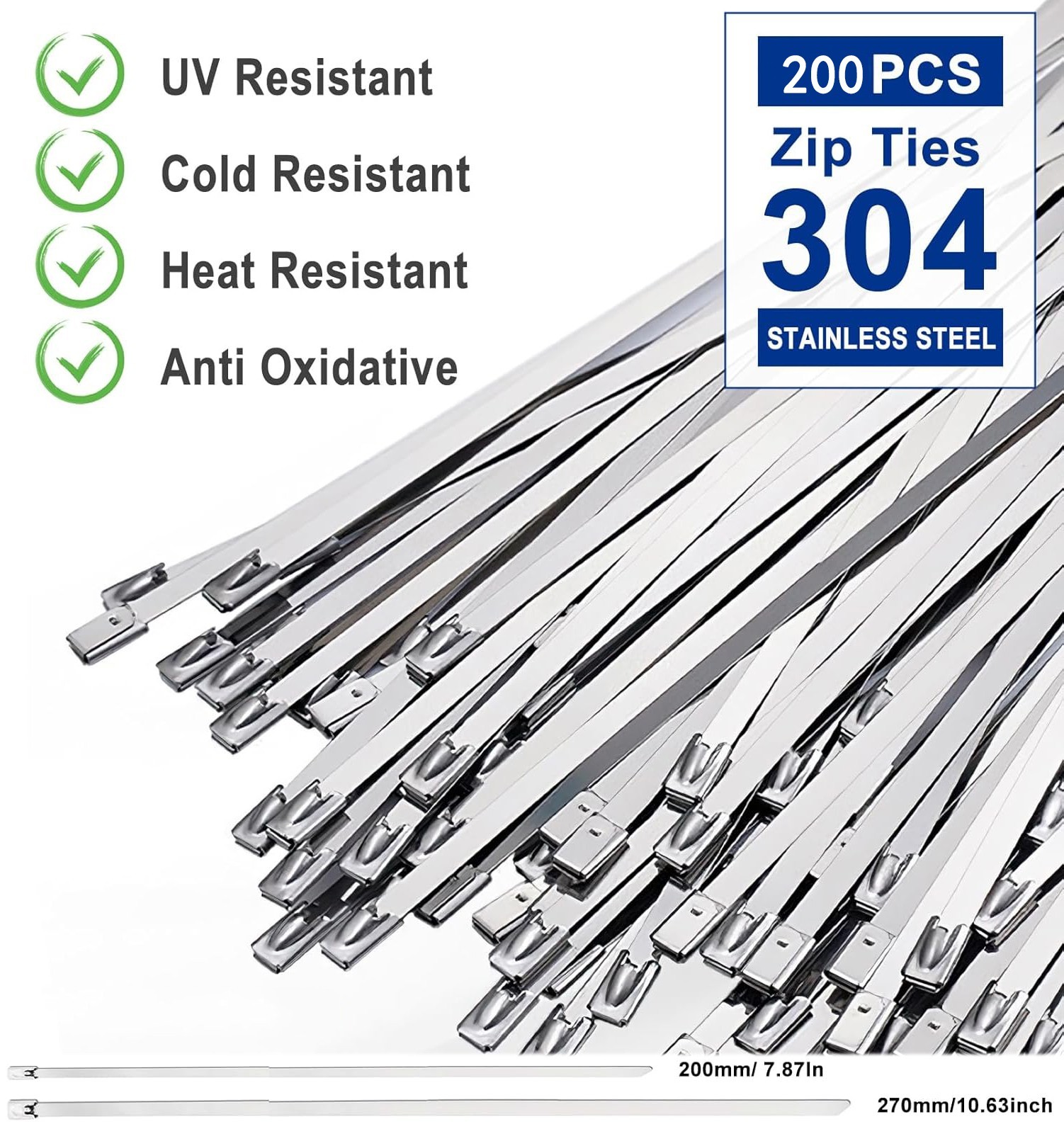 Stainless Steel Cable Tie Gun Set – Heavy Duty Metal Zip Tie Tool Kit with 150PC