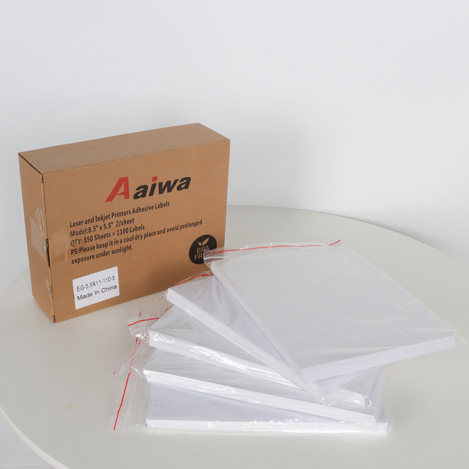 8.5″ x 5.5″ Shipping Labels 2 Per Sheet For Laser and Inkjet Self Adhesive