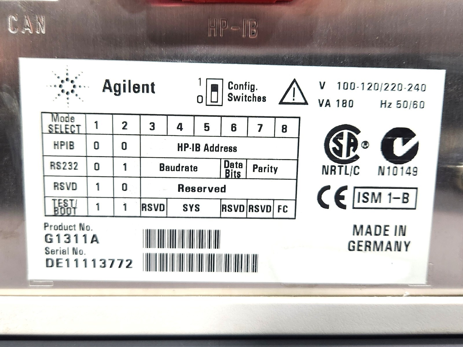 Agilent 1100 Series G1311A Quat Pump (HPLC) Solvent Delivery Unit Power Tested