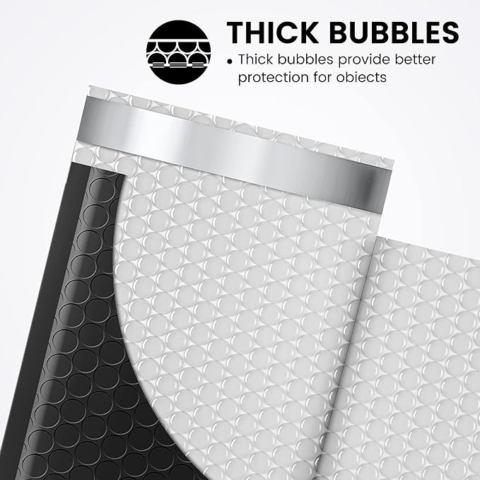 Bubble Mailers Trading Cards 4X8 Black Poly Padded Envelopes Waterproof 4″ x 8″