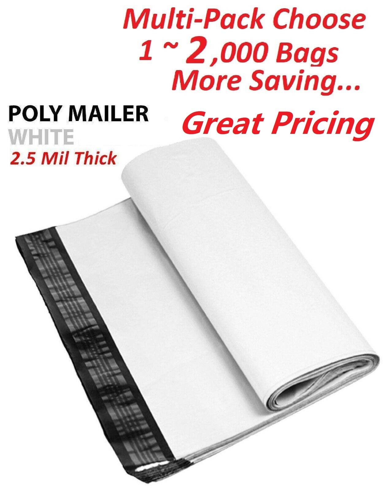 1~100~200~500~1000~2000 10×13 Poly Mailers Shipping Envelopes Self Sealing Bags