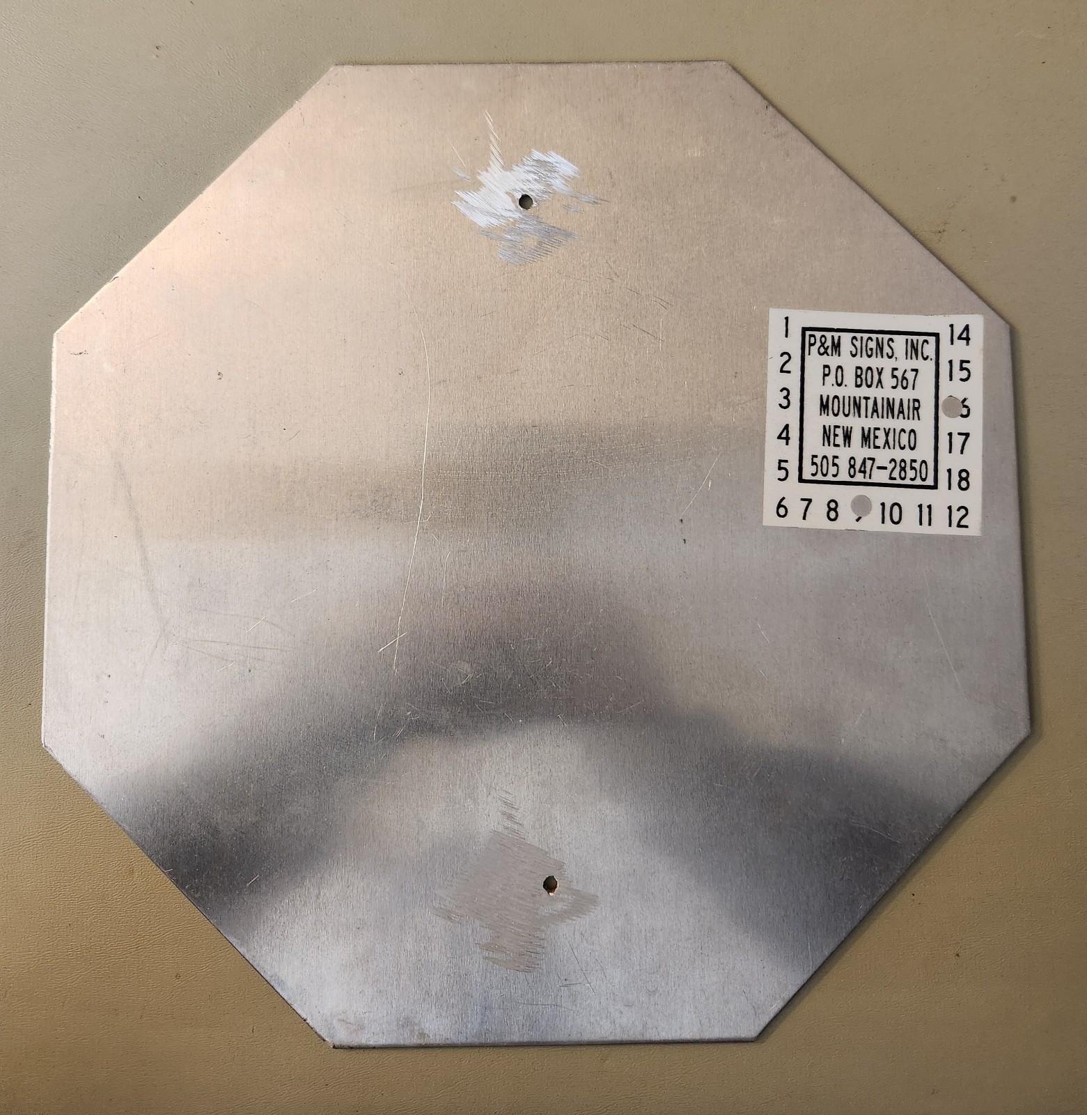 Genuine New Mexico Mini Metal STOP Sign Red 11 x 11 inch Traffic Control Safety
