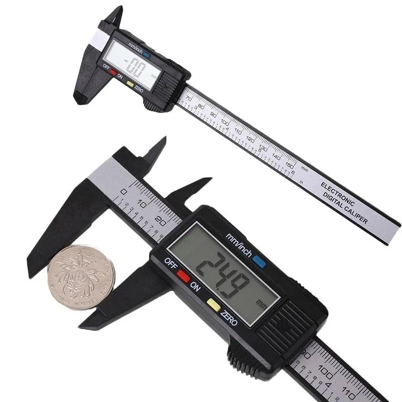 6″ 150mm Carbon Fiber Electronic Digital Vernier Caliper Micrometer Gauge LCD