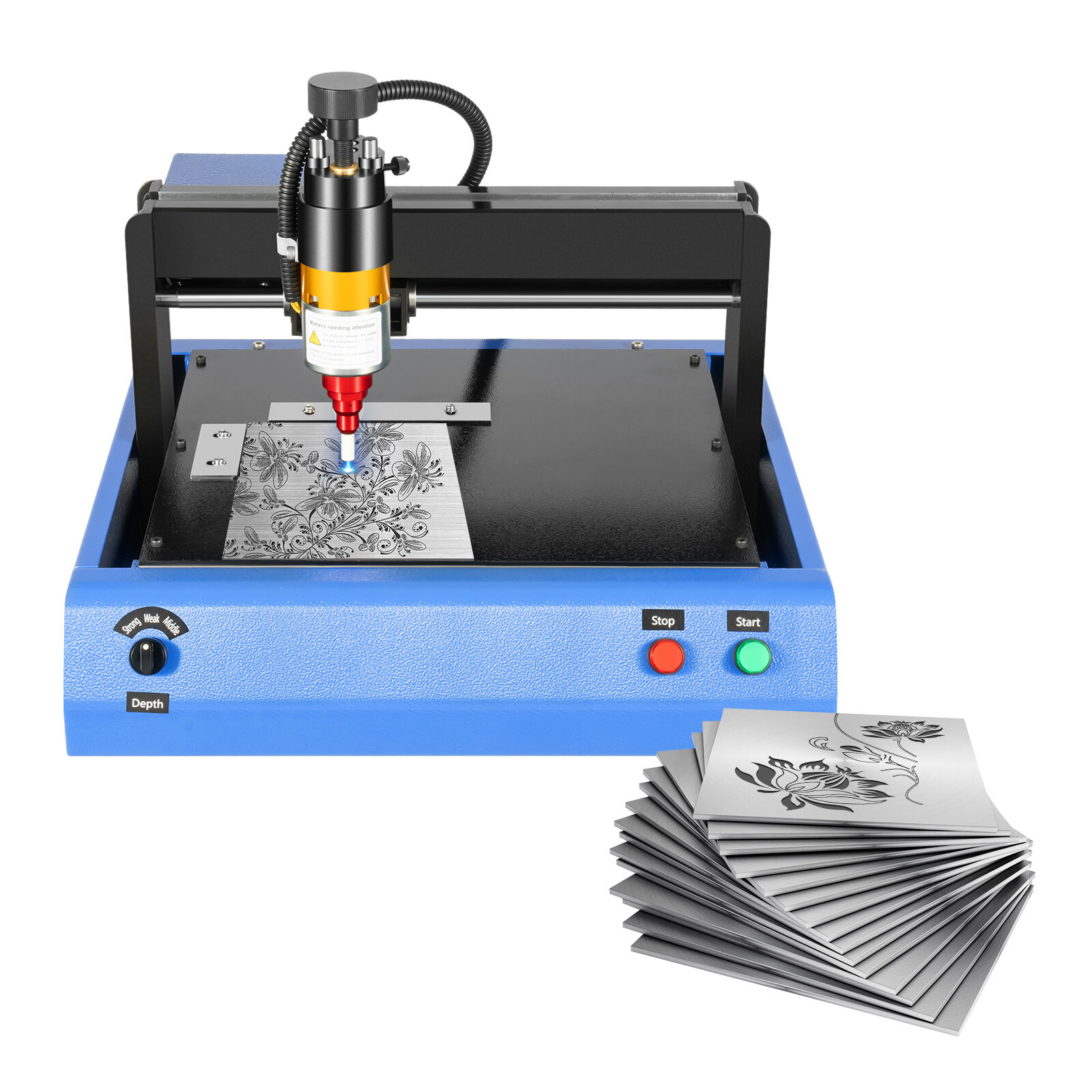 400W Electric Metal Marking Engraving Machine for Steel Plate Dog Tag Nameplate