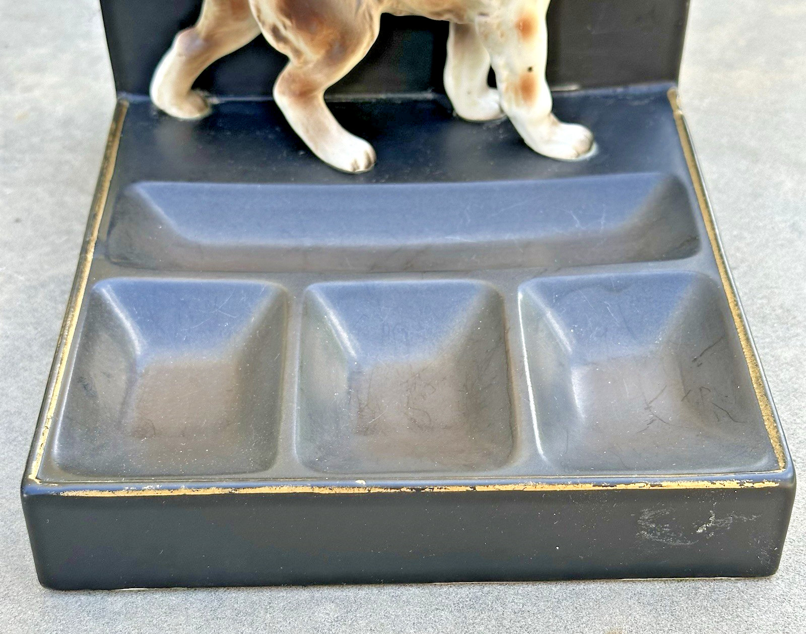 VTG Mid-Century Porcelain English Setter/Pointer Hunting Dog Dresser Valet Japan