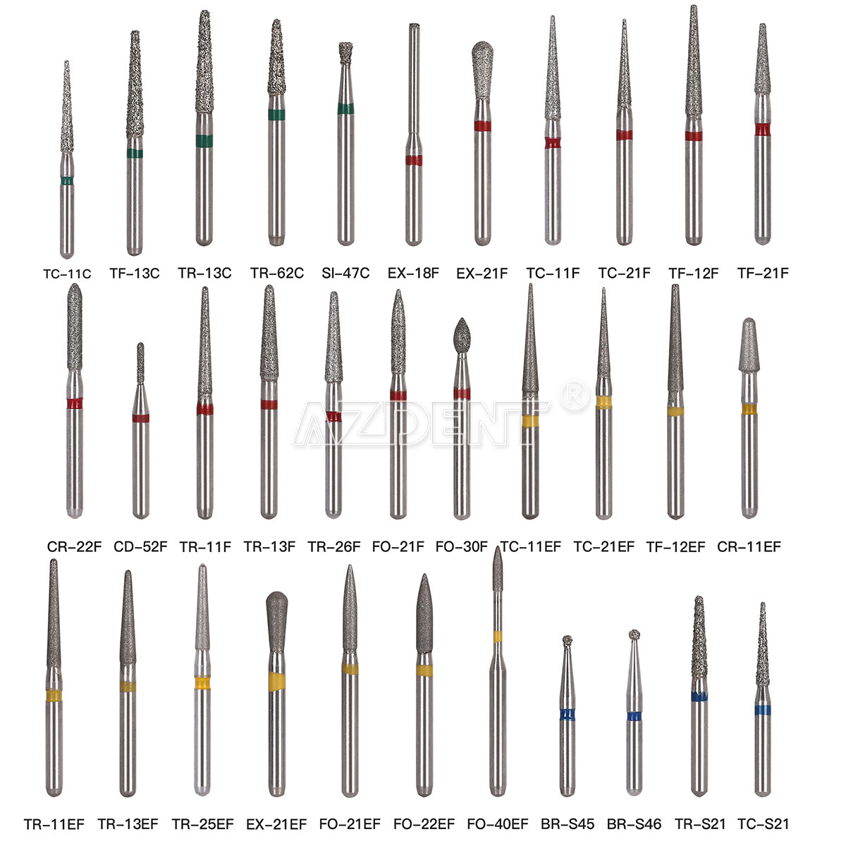 20Packs 100Pcs Dental Diamond Burs FG Burs Turbine For High Speed Handpiece