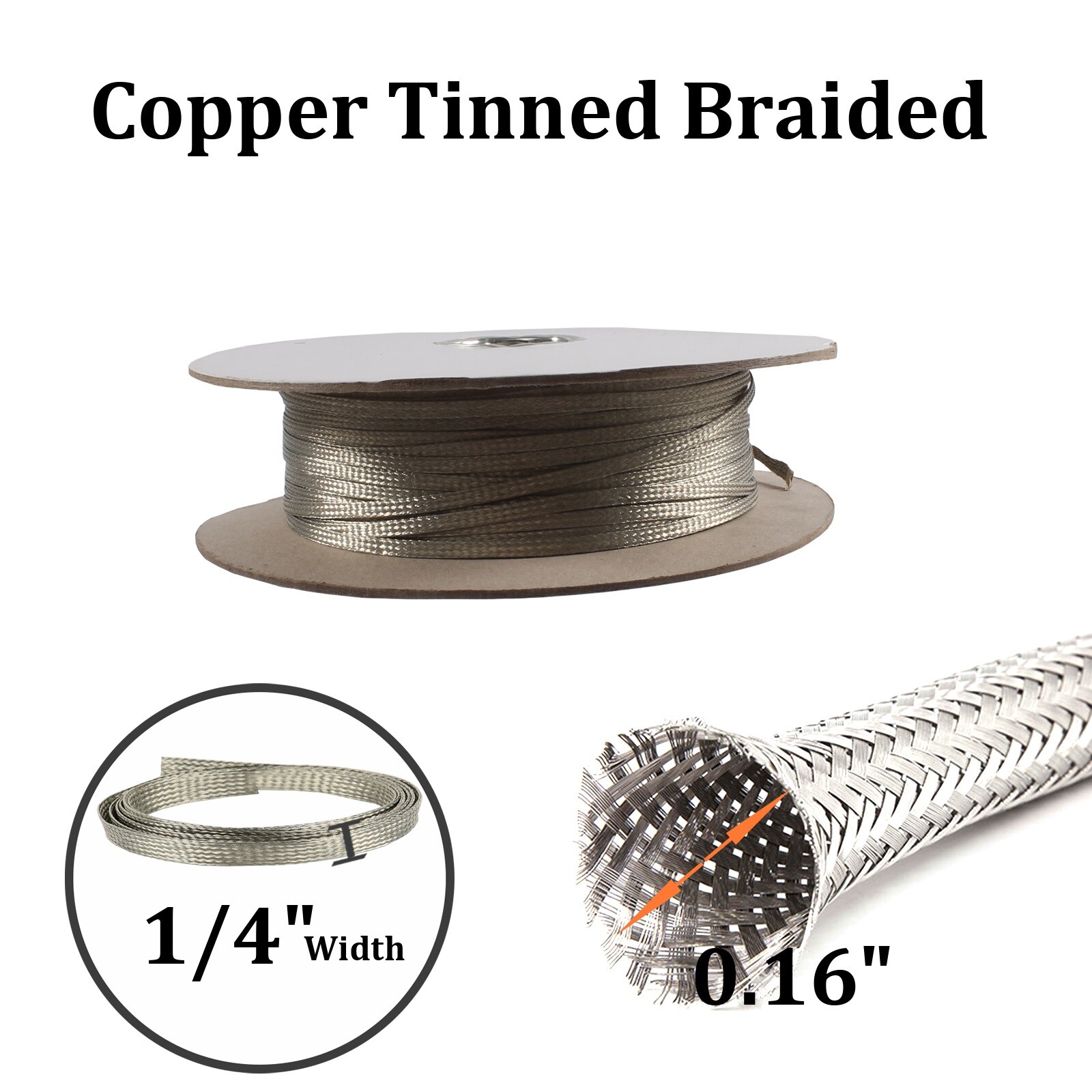 Braided Cable Sleeve Wire Shield Ground Straps EMI/RFI Protect Lot