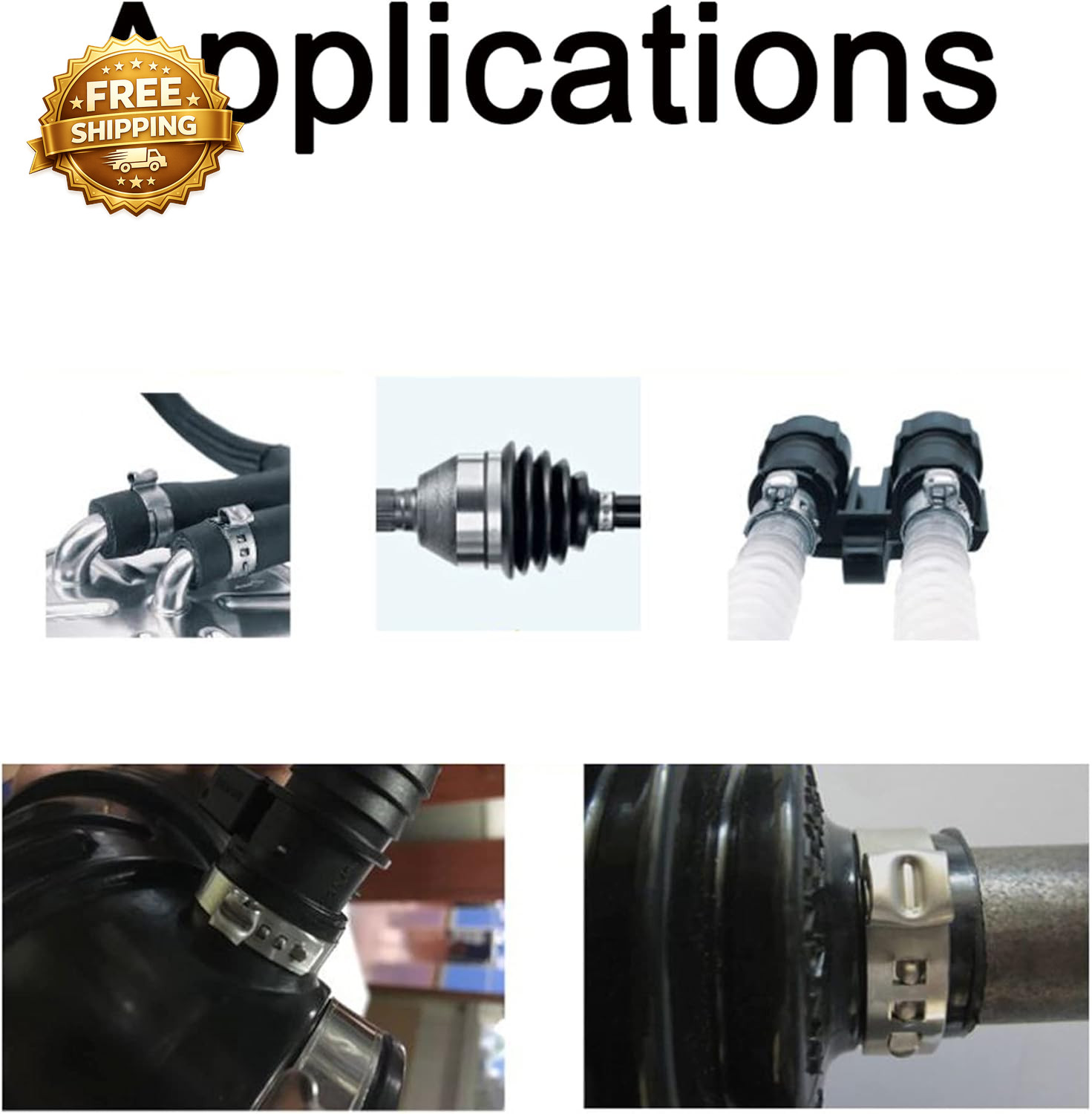 Single Ear Hose Clamps Oetiker Clamps 92Pcs(6.0Mm-22.6Mm) Crimp Pipe Clamps