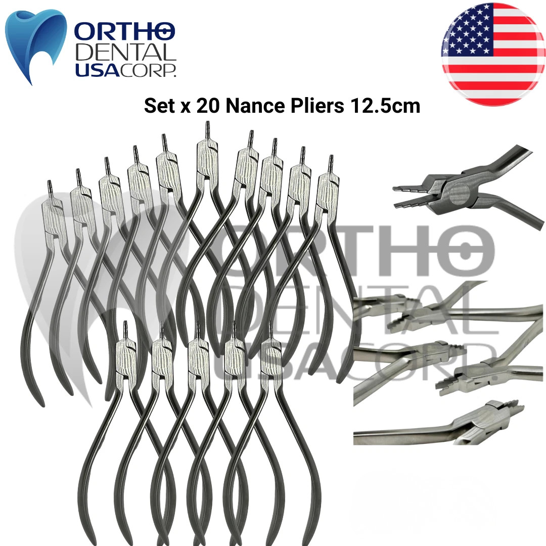 Set x 5, 10, 15 or 20 Orthodontic Nance Pliers 12 cm Orthodentalusa Made for USA
