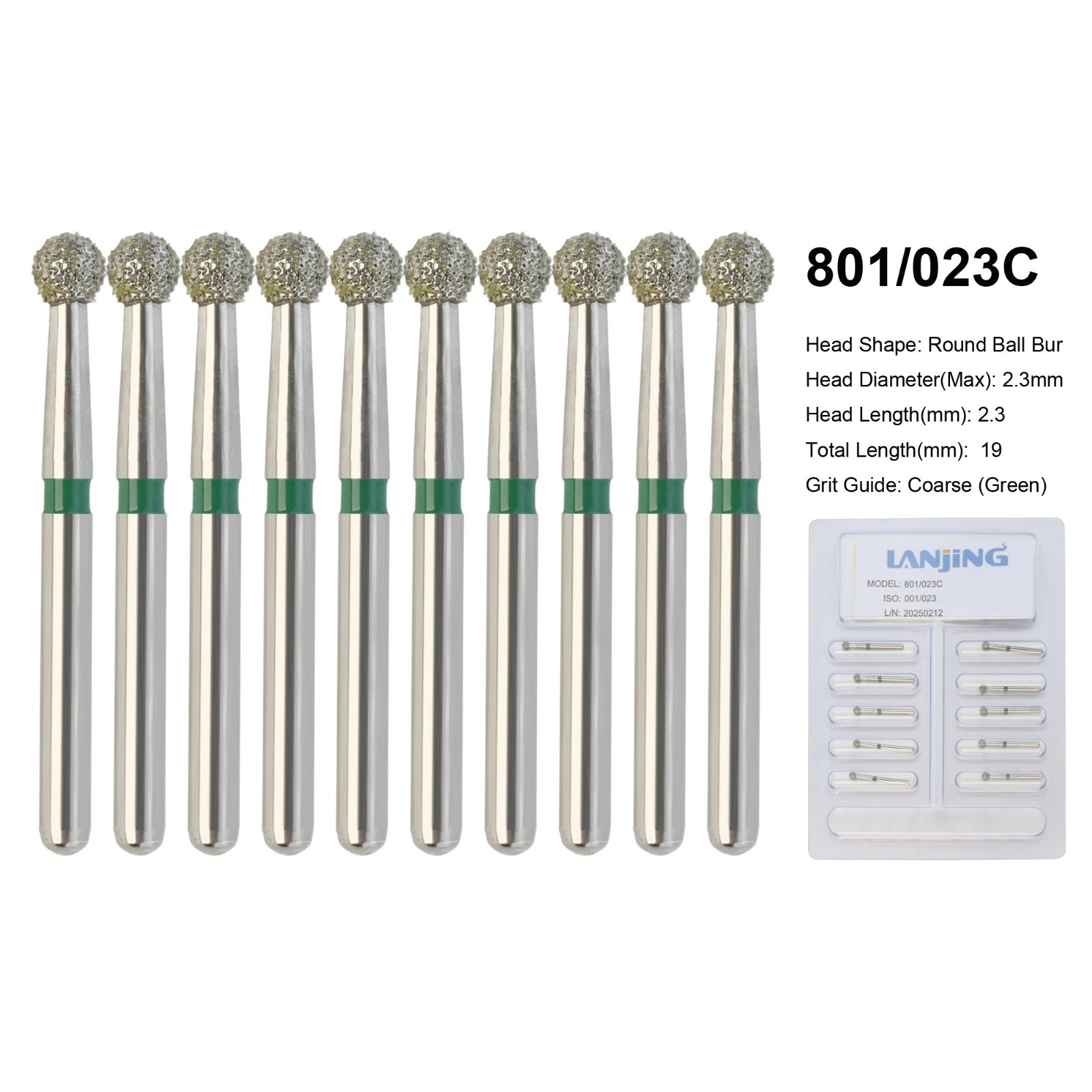 Dental Burs Diamond FG Round End Taper Football Flame Long Round Pear High Speed