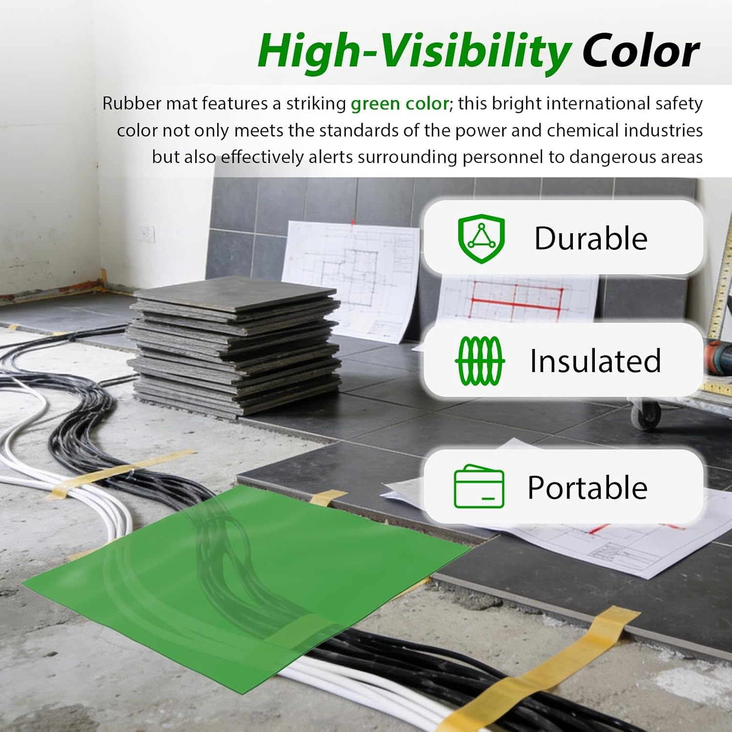 High-Voltage Electrical Safety Rubber Mat,Rubber Mat-1200V Voltage Withstandable