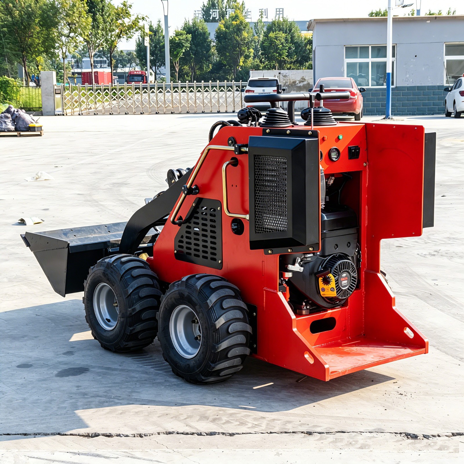 Free Ship Mini Skid Steer Loader Stand On With 13.5HP B&S Engine Wheel Loader