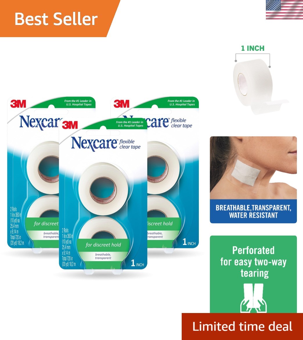 Transparent First Aid Tape: 6 Rolls of Flexible Clear Tape for Discreet Healing