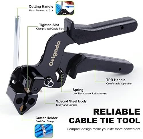 Metal Zip Tie Tool Stainless Steel Cable Tie Gun Cutter Kit FROM USA