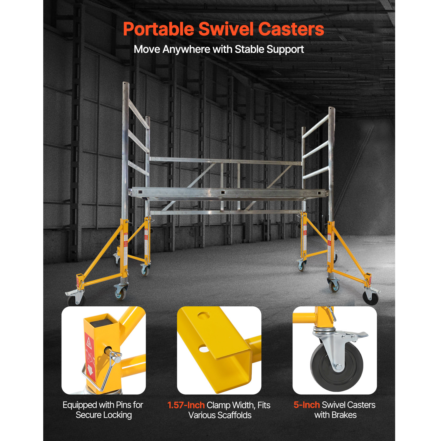 Set of Scaffolding Outriggers with Casters for Baker-Style Scaffolding 4 Pack