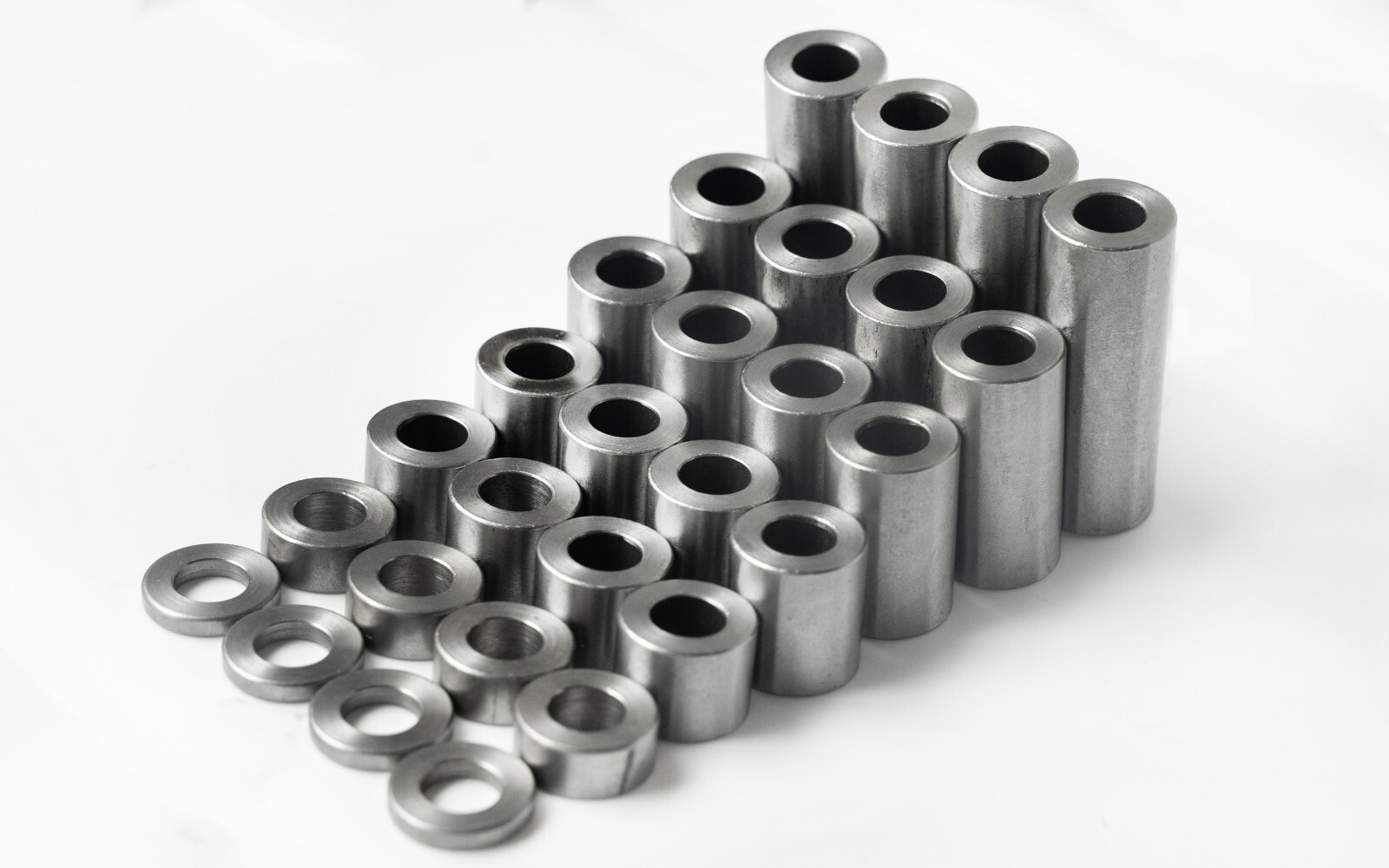 New Mild Steel Spacer Bushing 1″ OD x 1/2″ ID–Fits M12 or 1/2″ Bolts