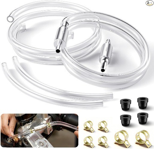2Set Universal Brake Bleeder Hose, One-Man Brake Bleeder Kit with One-Way Check