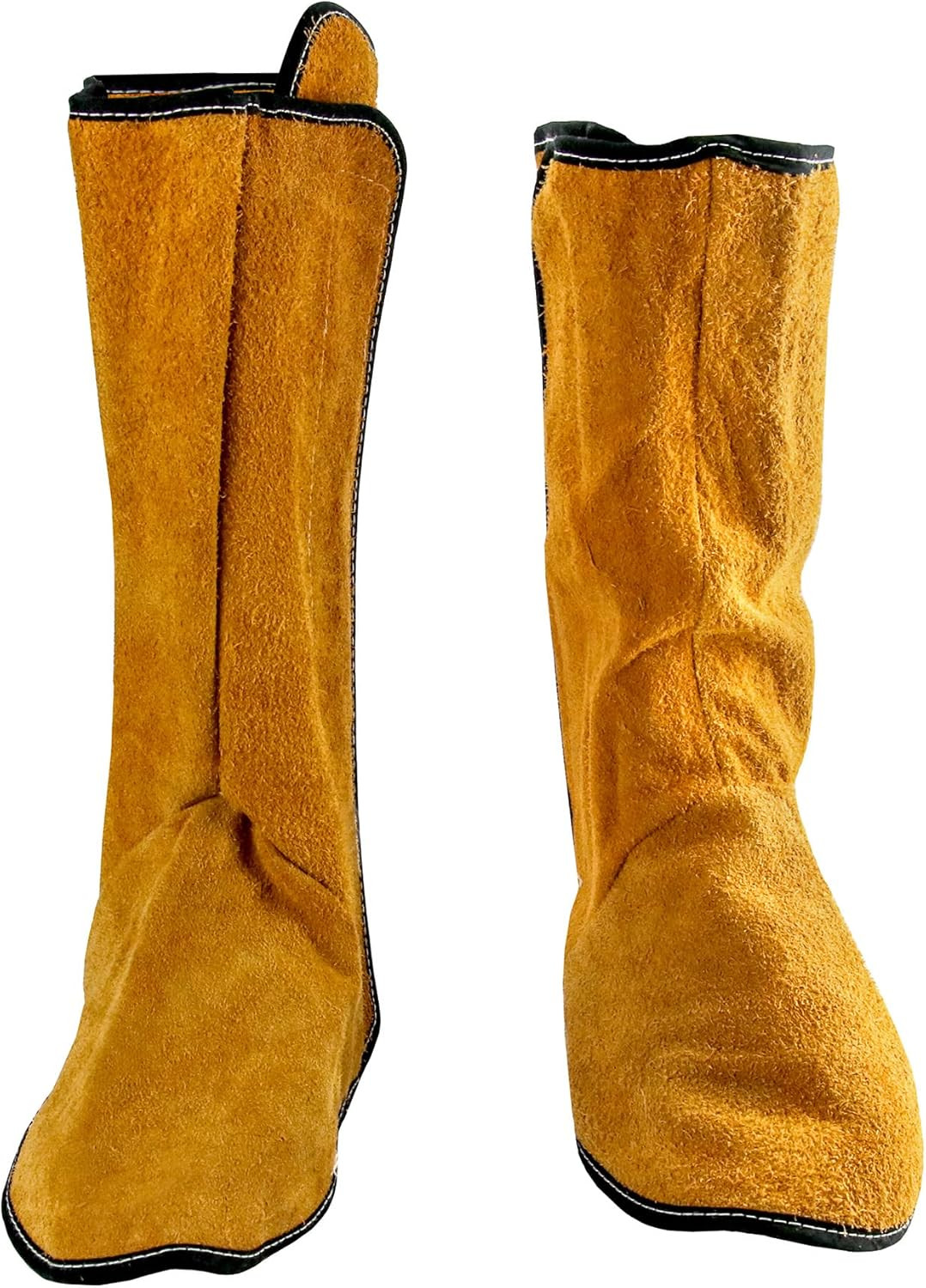 Leather Welding Boot Covers & Leg Gaiters, Heat/Spark Resistant, One Size Straps
