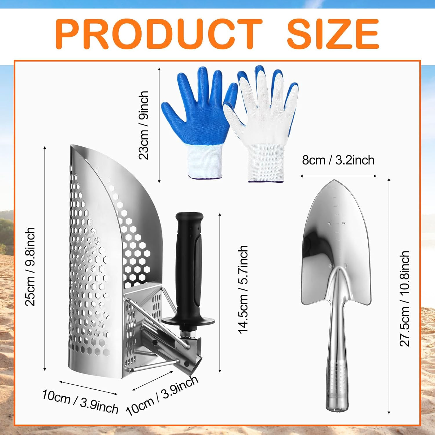Metal Detector Kit Accessories Include Metal Detector Pinpointer, Sand Sifter Sc