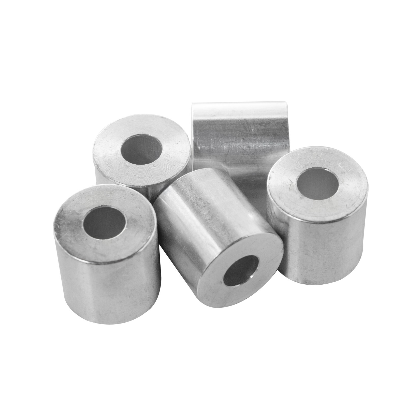 New Aluminum Spacer Bushing 1″ OD x 3/8″ ID–Fits M10 or 3/8″ Bolts
