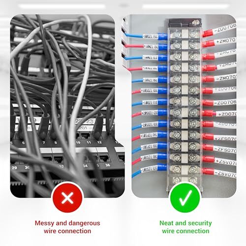5 Packs 6 Positions Terminal Strip Blocks 600V 25A with Cover and 5 Packs 400…