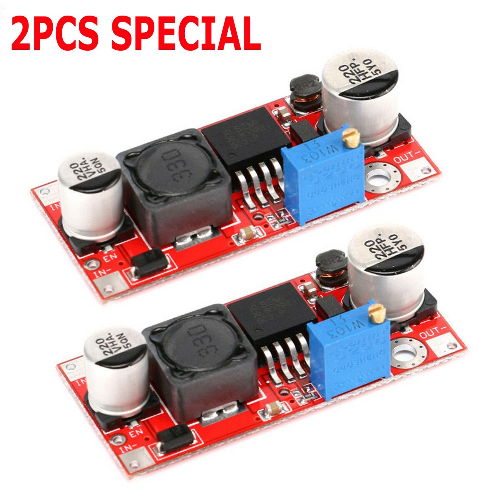 2pcs DC-DC 5V-48V Adjustable Step-up Boost Power Converter Module XL6009 US