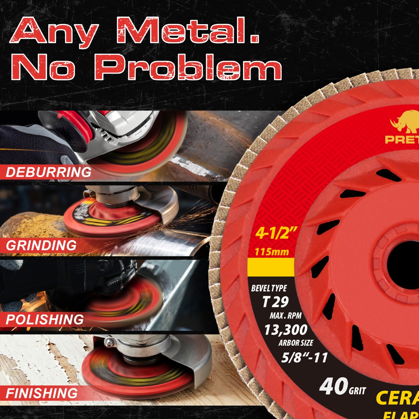 20Pack 4-1/2″ Ceramic Flap Discs T29 5/8-11 Grinding Sanding Wheel Angle Grinder
