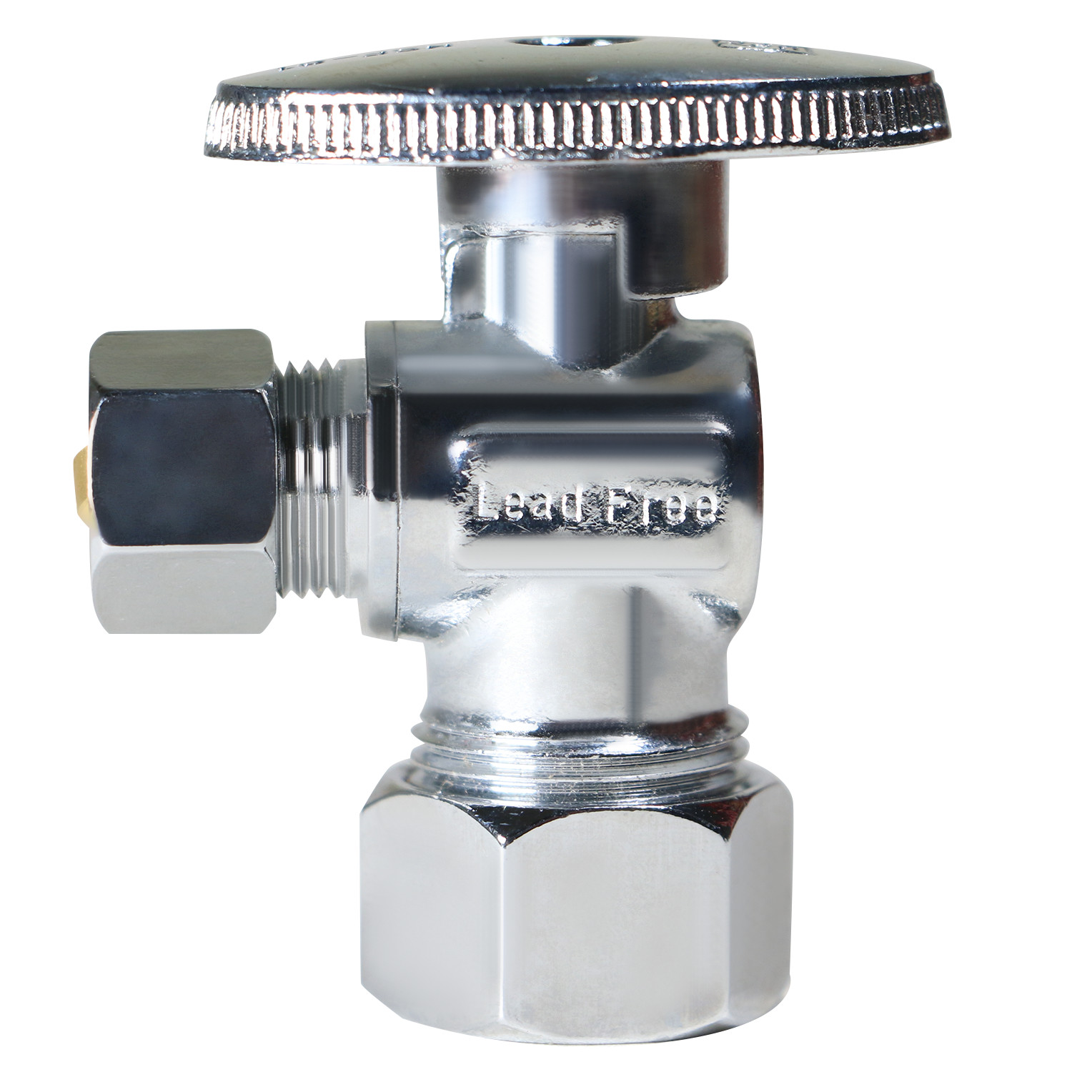 100) 5/8″ OD X 3/8″ OD 1/4 TURN COMPRESSION ANGLE STOP VALVE FULL PORT LEAD FREE