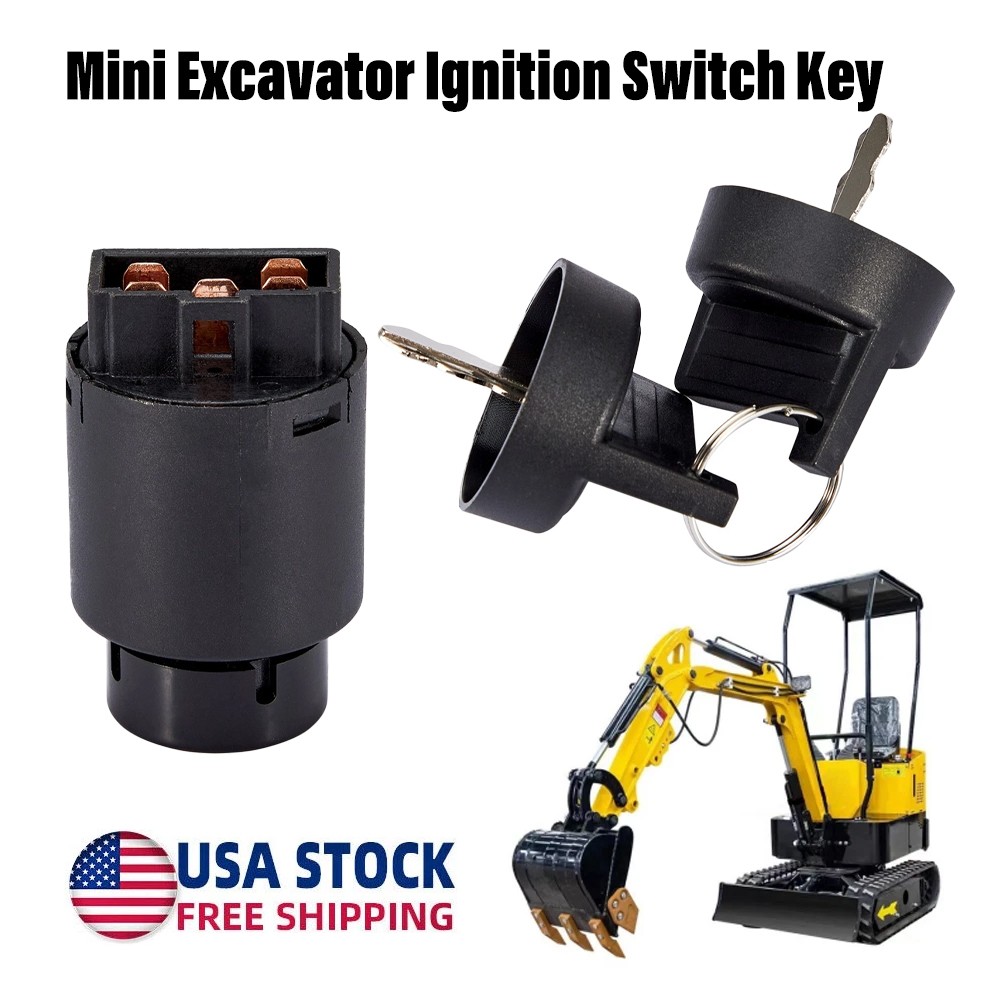 Mini Excavator Ignition Switch Key Fits for AGT Typhoon China Mini Digger New US