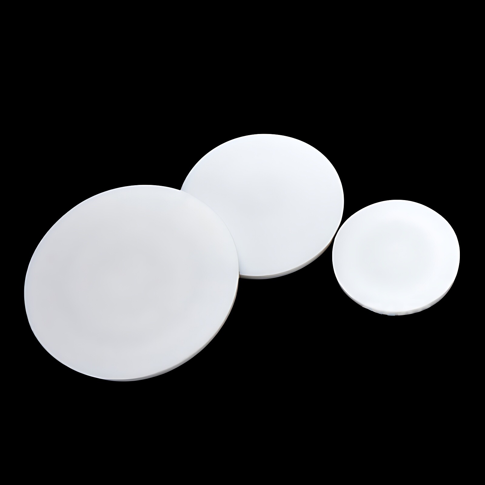 2MM THICK WHITE PTFE ROUND FLAT PLASTIC DISCS HIGH TEMP LOW FRICTION