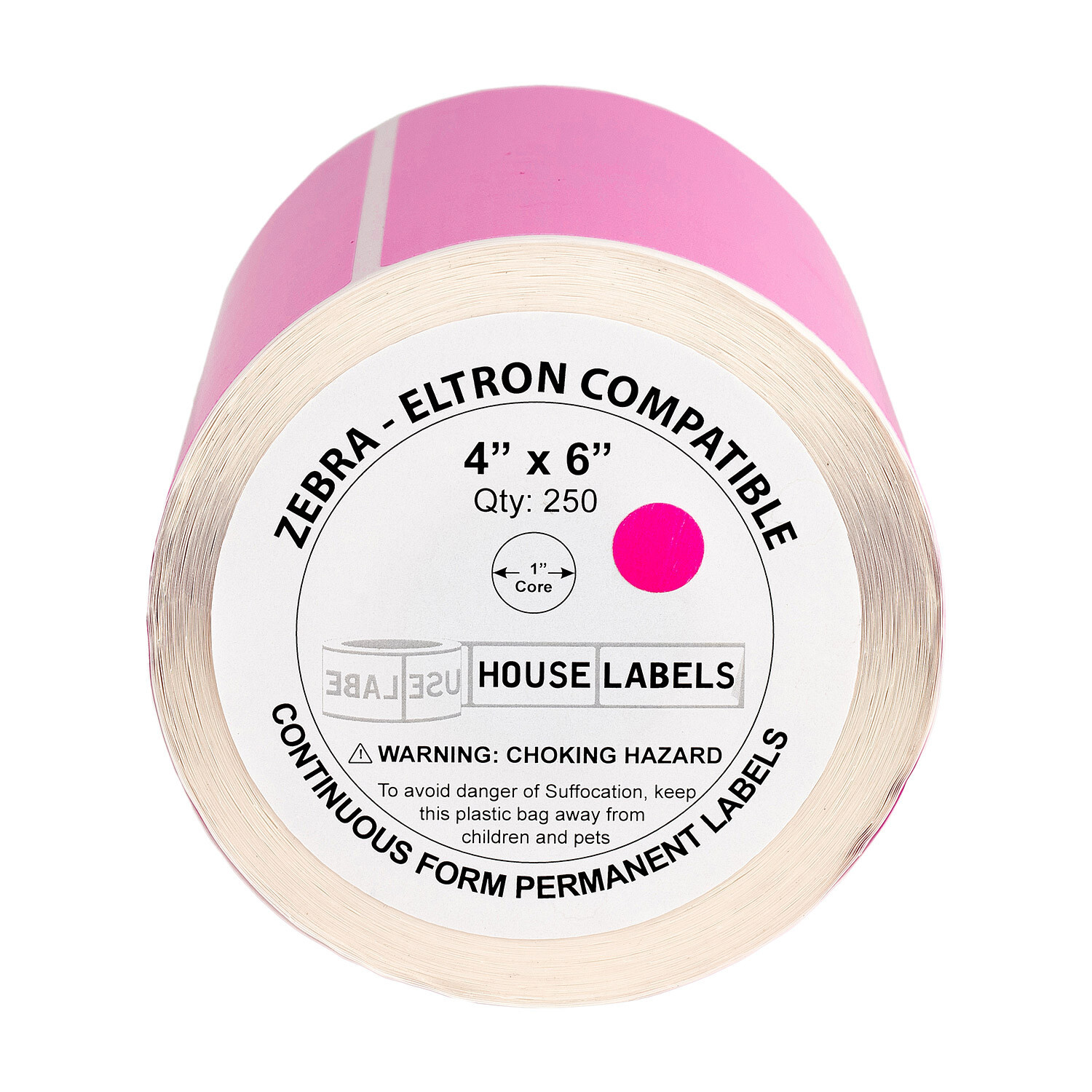ZEBRA 4×6 PINK 4″ x 6″ Direct Thermal Labels – 1″ Core (1) Roll/250