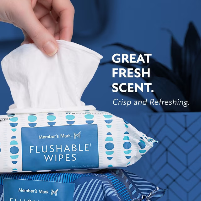 Member’s Mark Flushable Wipes, Fresh Scent, 540 Count
