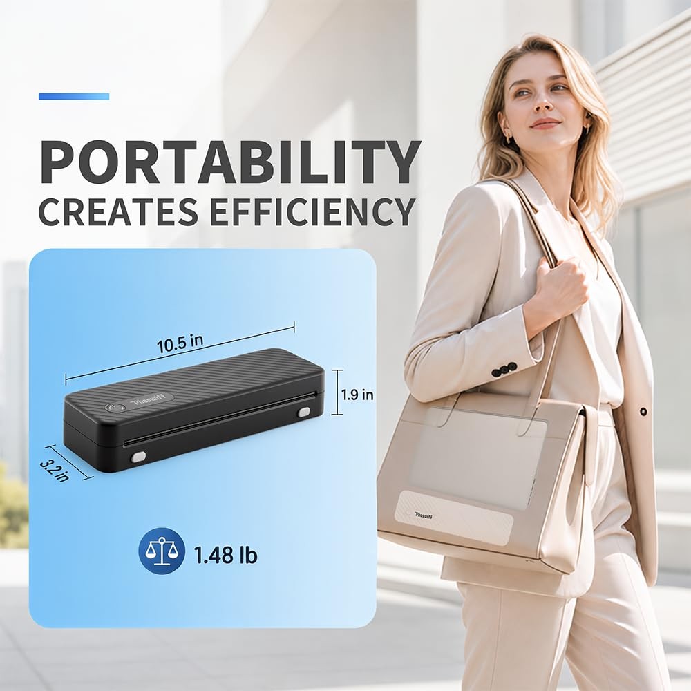 Phoswift Portable Thermal Printer For Laptop Inkless Bluetooth Printer Support