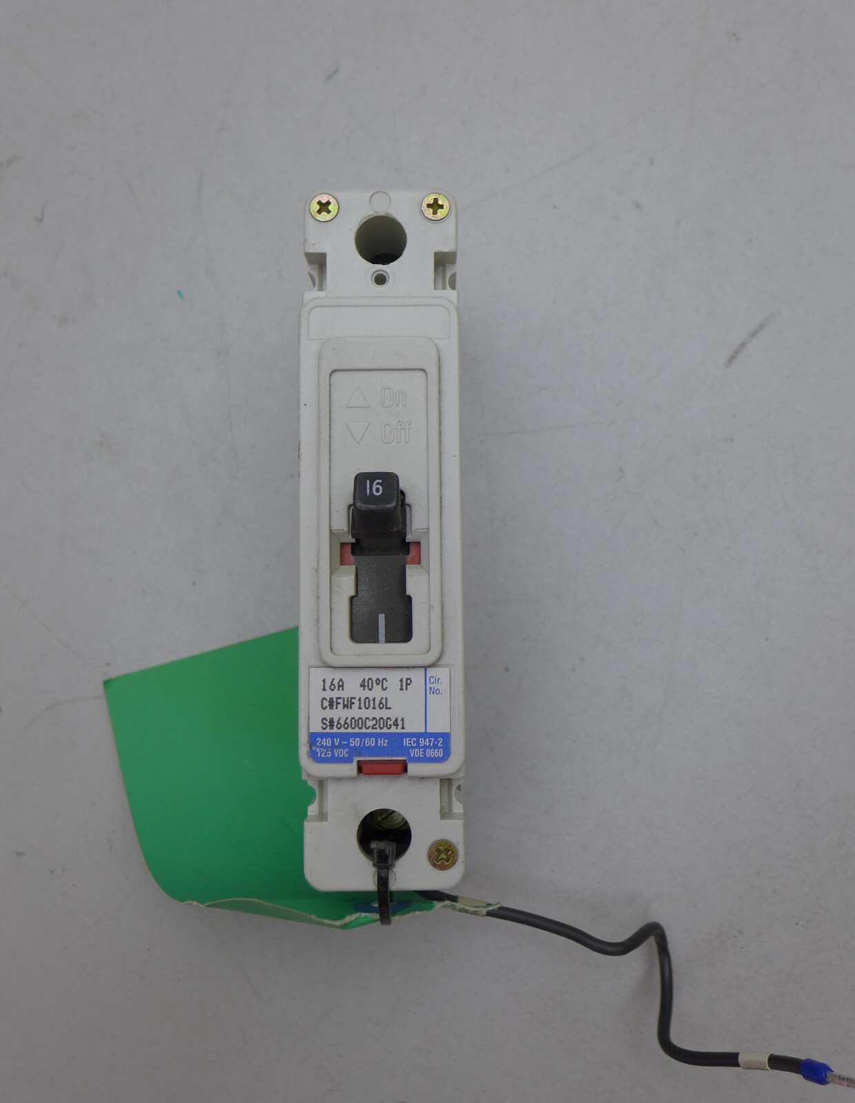 Cutler-Hammer FW 40K 16A 1 Pole Industrial Circuit Breaker FWF1016L Series C