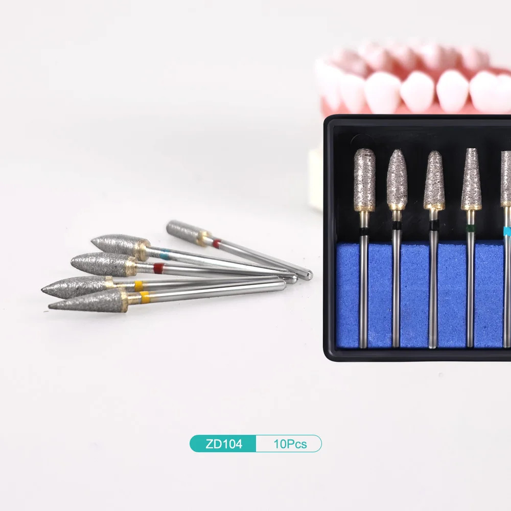 Dental Lab Polishing Burs Drills Tungsten Steel Carbide Bur HP 2.35mm 10pcs/set