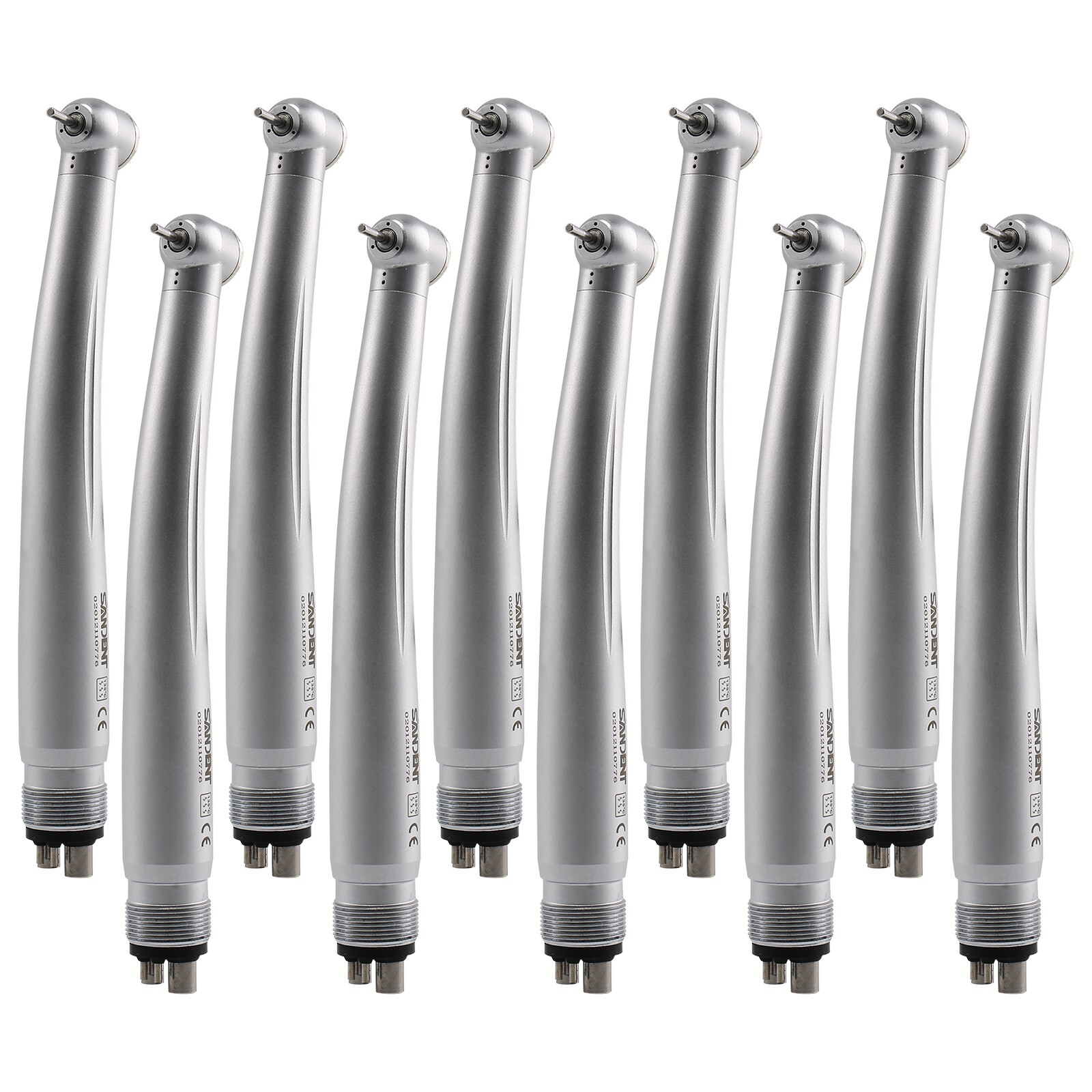 10 SANDENT NSK Style Dental High Speed Handpiece Push Button Standard Head 4Hole