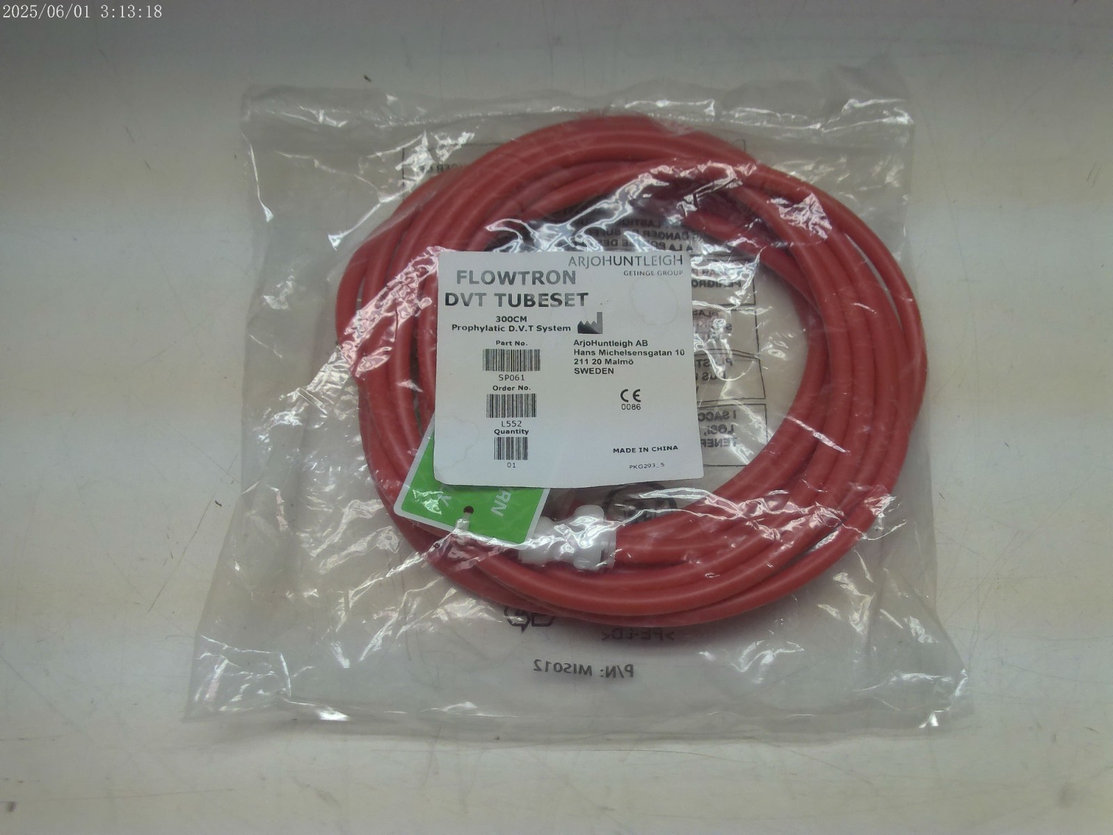 Arjohuntleigh Flowtron DVT Prophylatic System 300CM Tubeset SP061 L552