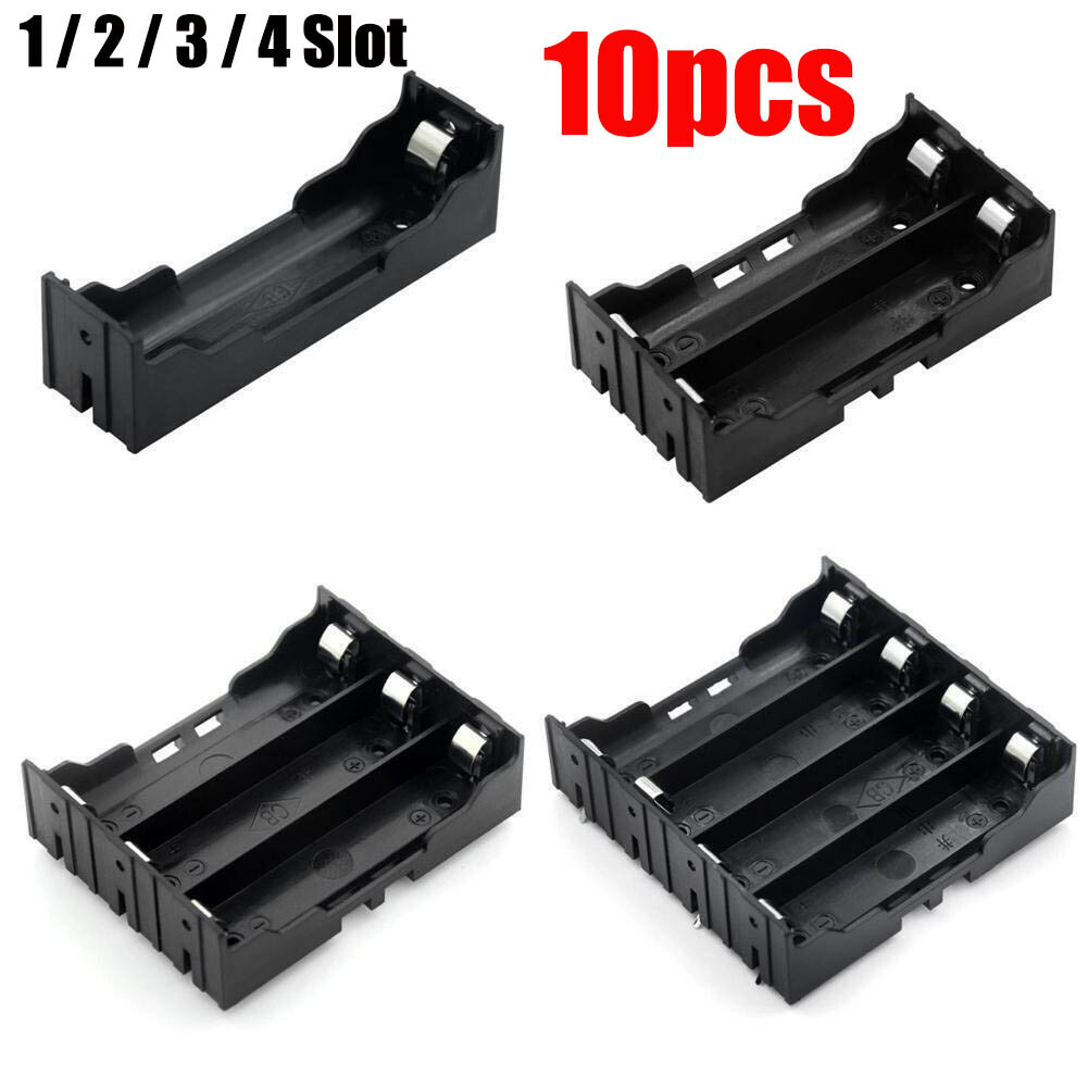 10Pcs For 18650 Power Bank Case 1/2/3/4Slot Battery Holder DIY Hard Pins Storage
